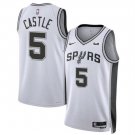 San Antonio Spurs Stephon Castle White 2024 Association Edition Basketball