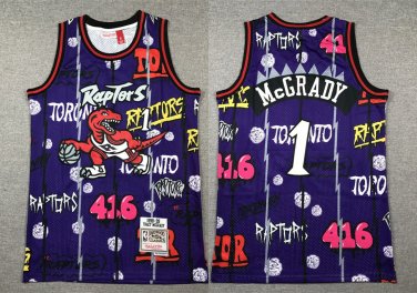 Toronto Raptors Tracy McGrady Graffiti Basketball  Purple