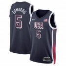 USA Basketball Anthony Edwards Navy 2024 Swingman Stitched