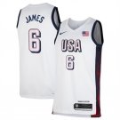 USA Basketball LeBron James White 2024 Swingman Stitched