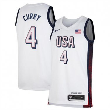USA Basketball Stephen Curry White 2024 Swingman Stitched