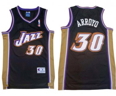 Vintage Vintage 90s Champion Jazz Carlos Arroyo Basketball  Black