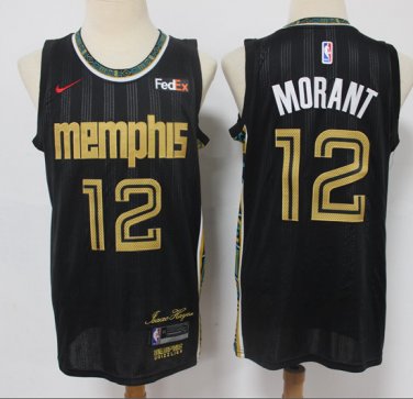 &acirc;��12 Memphis Grizzlies Ja Morant black jersey