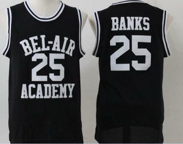Bel Air Carlton Banks 25 Black Green Jersey