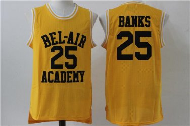 Bel-Air Academy No.25 Carlton Banks Gold Jersey
