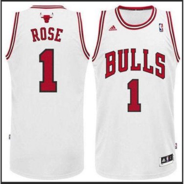 Chicago Bulls Derrick Rose White Jersey
