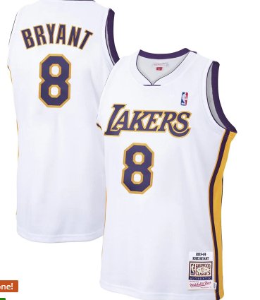 LA  Lakers Kobe Bryant White Hardwood Jersey