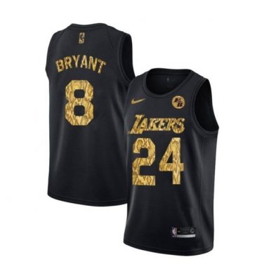 Los Angeles Lakers 8 24 Kobe Bryant Black Jersey 1