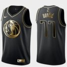 Mavericks #77 Luka Doncic Jersey Black Golden