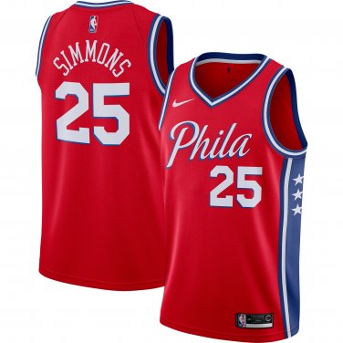 Philadelphia 76ers #25 Ben Simmons Red Jersey