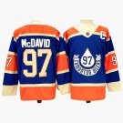 Oilers 97# Connor McDavid Vitage Blue Premium Stitched Jersey