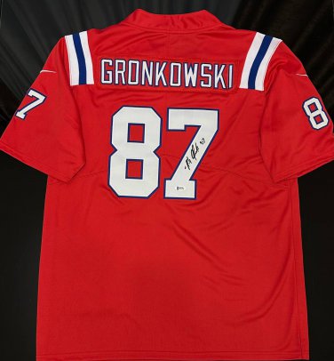 Rob Gronkowski Hand Signed RED Jersey BECKETT COA