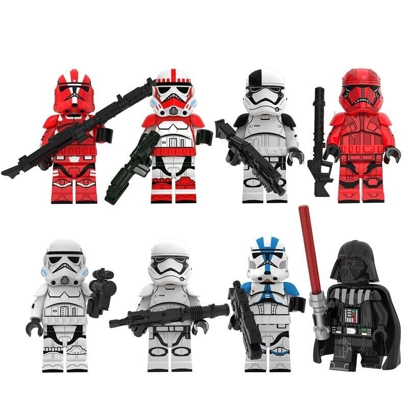 8pcs Star Wars weapon Minifigures set clone troopers Soldier Imperial Stormtroop