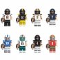 8pcs Football Season Football Players Tom Brady Terry Drew Minifigures Minifigs
