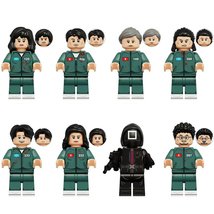 8Pcs Squid Game Manager Players Minifigures Seong Gi-hun Cho Sang-woo Mini Block