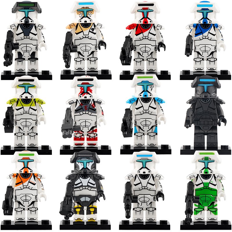 12Pcs Star Wars Various Clone Commando Gregor Niner Fixer Scorch Sev Minifigures