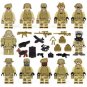 12Pcs SWAT Soldier Minifigures Army Military Policeman Assembly Mini Block Toys