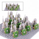 12pcs Medieval Roman Legionary Green Cohort Minifigures Building Toys