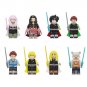 8pcs Demon Slayer Series Tanjiro Kamado Mitsuri Kanroji Nezuko Kamado Minifigure