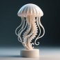 Jellyfish Sculpture STL File | Ocean Sea Creature 3D Print Model | Digital Download