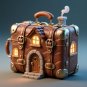 Suitcase House 3D Print Model: Whimsical Fairy Tale Travel Bag STL File
