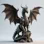 Armored Dragon King STL: 3D Printable Fantasy Statue (Digital Download)
