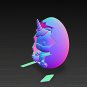 Chibi Unicorn Hatching STL File: 3D Printable Fantasy Figurine (Digital Download)