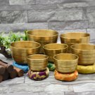 Hand hammered Singing  Bowls - Tibetan sound therapy set of 7 singing bowls