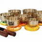 singing bowl set of 7 bronze bowls with gift box-seven chakra sound healing bowl