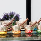 SINGING BOWL SET OF 7-CHAKRAS HEALING SOUND BOWLS-SILVER PLATED SINGING BOWL