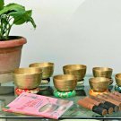 singing bowl set of 7 hand-beaten bowls- Comes with gift box and accessory