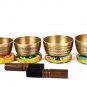 Natural Kasha Etching Singing Bowl set of 7 -- Seven Bowls Mallet cushion with