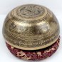 12" Buddha singing bowl-Healing mantra carved singing Bowl offering tingsha Gift
