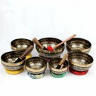 8-12 inch seven chakra Healing Sound Therapy Meditation Singing Bowl Set of 7