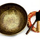 Green tara Carved 12 " Singing Bowl - Nepalese Sound Healing Meditation Bowls