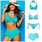 Hot Spots Aqua Halter, Padded Top, Tie or Control Bikini Brief