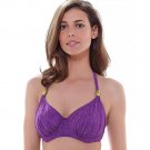 Women Plain Swim Bikini Gathered Halterneck Womens Swimwear