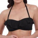 Women Plain Swim Swimwear Bohemia Bandeau Bikini Top Black