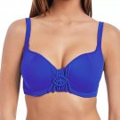 Women Swimwear Macrame Underwired Sweetheart Padded Bikini Top Cobalt