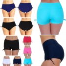 Women Elastic Short Mid Waist Adjustable Side Beach Bikini Bottoms Bikini Swim
