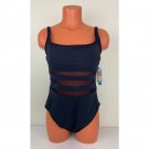 Women Swimwear Scoop Neck One Piece Swimsuit Black Size 12