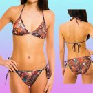 KINIKI TAN THROUGH BIKINI SET ANIMAL PRINT TRIANGLE LIGHTWEIGHT XL SIZE 16 18
