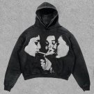 Relaxed Vintage Graphic Casual Street Washed Hoodie