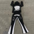 Spider Web Graphic Hoodie & Contrast Flared Sweatpants