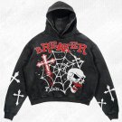 Fashion Skull Spider Print Long Sleeve Hoodie