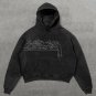 Simple Jesus Print Washed Cotton Men's Hoodie