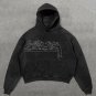 Simple Jesus Print Washed Cotton Men's Hoodie