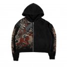 Retro Dragon Print Men'S Zip Hoodie