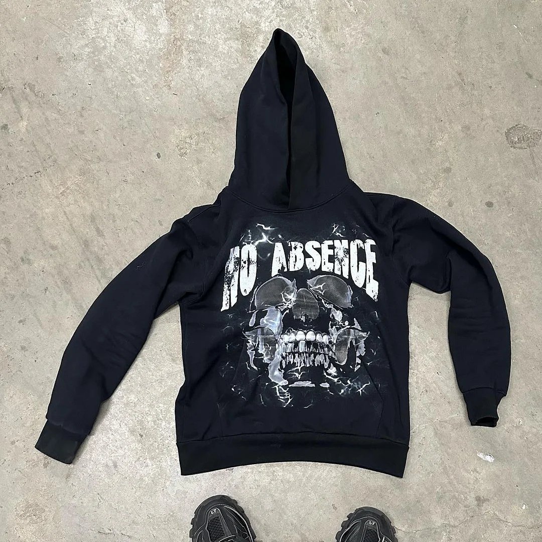 Statement Street Style Monogram Loose Fleece-lined Hoodie