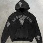 Vintage Street Style Faith Print Washed Hoodie